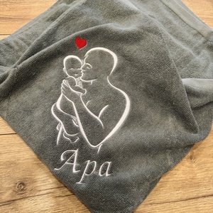 Apás hímzett fürdőlepedő - Meska.hu