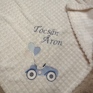 Egyrétegű babatakaró - névre szóló ,autó  - Meska.hu