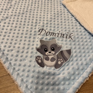 Mosómacis névre szóló babatakaró , Baba - mama, Babalátogató ajándékcsomag, Hímzés, Varrás, MESKA