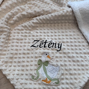 Liba mintával -Minky-sherpa anyagú névre szóló babatakaró , Baba - mama, Baba ágynemű, Babatakaró, gyerek pléd, Hímzés, Varrás, MESKA