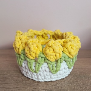 Tulipán kosár - otthon & életmód - tárolás & rendszerezés - tárolókosár - Meska.hu