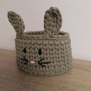 Nyuszi kosár - baba - mama - babaszobabútor - játéktároló - Meska.hu