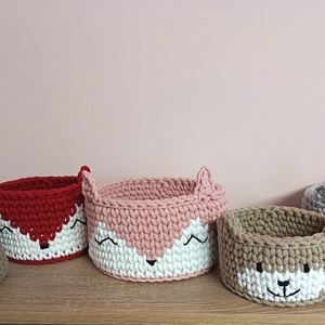 Nyuszi kosár - baba - mama - babaszobabútor - játéktároló - Meska.hu