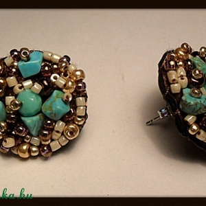  Bedugós ásvány hímzett egyedi  fülbevaló - Meska.hu