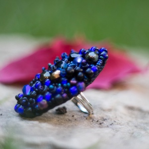 Különleges kékség, állítható méretű gyűrű! - Meska.hu