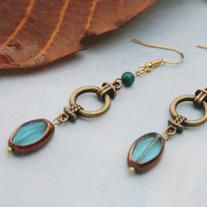 Romantikus kék fülbevaló, Ékszer, Fülbevaló, Lógó fülbevaló, , MESKA