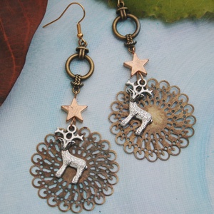 Szarvas az égbolt alatt lógós fülbevaló, Ékszer, Fülbevaló, Lógó fülbevaló, , MESKA