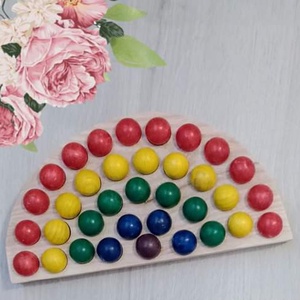 Montessori szivárvány szortírozó - játék & sport - készségfejlesztő és logikai játék - szín és formaválogató játékok - Meska.hu