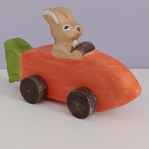Nyuszi Gyuszi répaautóban, Játék & Sport, Készségfejlesztő és Logikai játék, Montessori szivárvány, Waldorf játékok, Famegmunkálás, MESKA