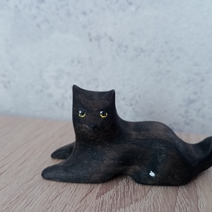 Fekvő fekete macska  - játék & sport - készségfejlesztő és logikai játék - montessori szivárvány, waldorf játékok - Meska.hu