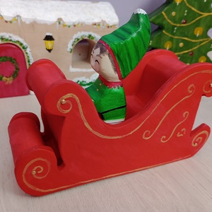 Fából készült Mikulás szán  - Meska.hu