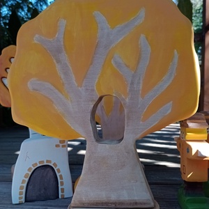 Fából készült őszi fák - játék & sport - készségfejlesztő és logikai játék - montessori szivárvány, waldorf játékok - Meska.hu