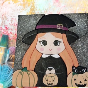 Halloween-i boszorkányos kirakó, Játék & Sport, Puzzle, Kirakó, kocka kirakó, Famegmunkálás, Festészet, MESKA