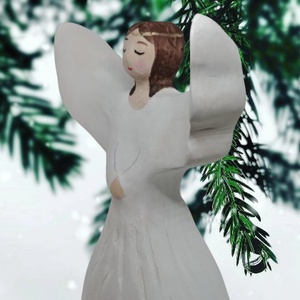 Fából készült nagy angyal - játék & sport - készségfejlesztő és logikai játék - montessori szivárvány, waldorf játékok - Meska.hu