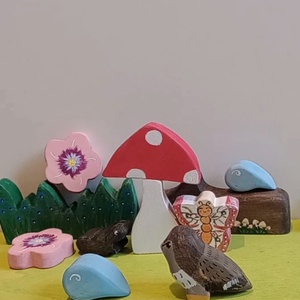 A gomba alatt fajáték szett - baba - mama - baba játékok - waldorf játékok - Meska.hu