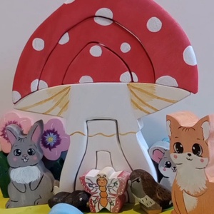 A gomba alatt fajáték szett - baba - mama - baba játékok - waldorf játékok - Meska.hu