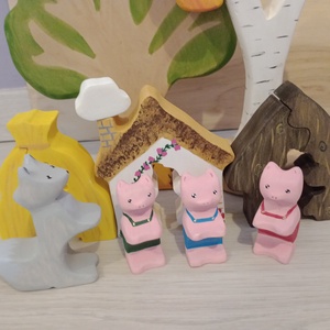 A három kismalac fajáték szett - Meska.hu