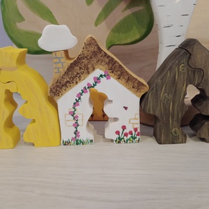 A három kismalac fajáték szett - játék & sport - készségfejlesztő és logikai játék - montessori szivárvány, waldorf játékok - Meska.hu