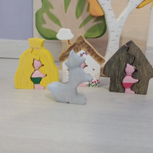 A három kismalac fajáték szett - játék & sport - készségfejlesztő és logikai játék - montessori szivárvány, waldorf játékok - Meska.hu