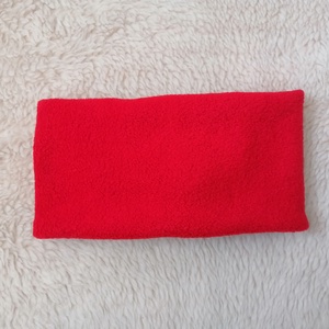 Piros polár fejpánt - ruha & divat - sál, sapka, kendő - fejpánt - Meska.hu