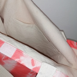 Korall színű batikolt textil kézitáska  - táska & tok - bevásárlás & shopper táska - shopper, textiltáska, szatyor - Meska.hu