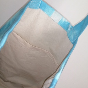 Türkizkék színű batikolt textil kézitáska  - táska & tok - bevásárlás & shopper táska - shopper, textiltáska, szatyor - Meska.hu