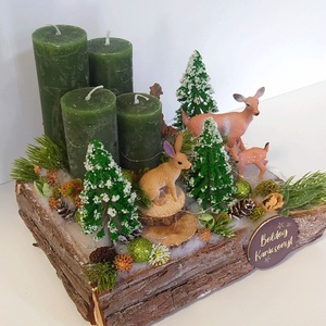 Erdei állatos adventi asztaldísz - karácsony - adventi díszek - adventi asztaldísz - Meska.hu