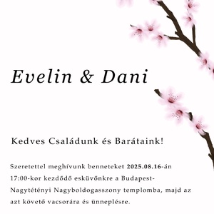 Cseresznyevirág esküvői meghívó - esküvő - meghívó & kártya - meghívó - Meska.hu