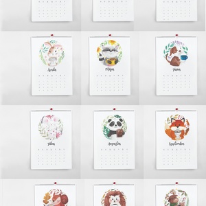 Falinaptár 2026. kávés állatok - otthon & életmód - dekoráció - fali és függő dekoráció - falinaptár & öröknaptár - Meska.hu