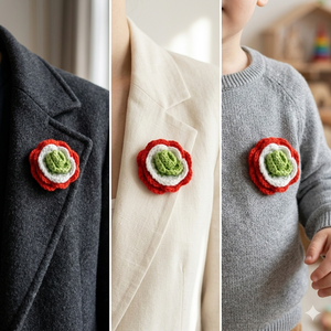 Horgolt kokárda, rózsa alakú - ékszer - kitűző és bross - Meska.hu