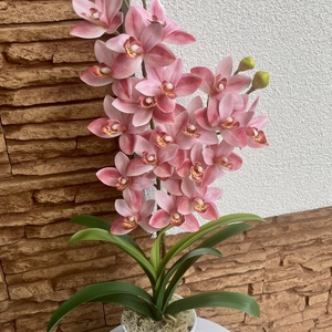 2 ágas, real touch csónak orchidea kerámia kaspóban-halvány rózsaszín - Meska.hu