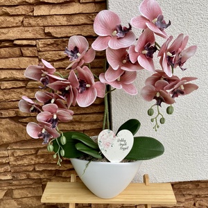 Real touch orchidea kerámia csónak kaspóba-mályva, Otthon & Lakás, Dekoráció, Virágdísz és tartó, Csokor & Virágdísz, , MESKA
