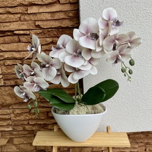 Real touch orchidea kerámia csónak kaspóba-halvány lila, Otthon & Lakás, Dekoráció, Virágdísz és tartó, Csokor & Virágdísz, , MESKA