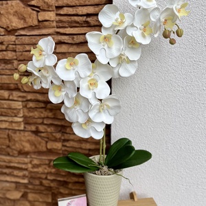 Real touch orchidea kerámia kaspóba-prémium fehér - Meska.hu