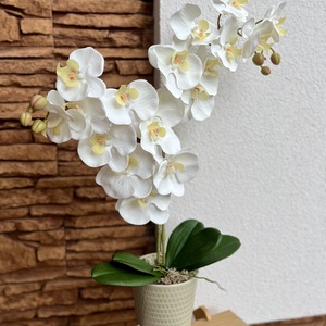 Real touch orchidea kerámia kaspóba-prémium fehér - otthon & életmód - dekoráció - virágdísz és tartó - csokor & virágdísz - Meska.hu