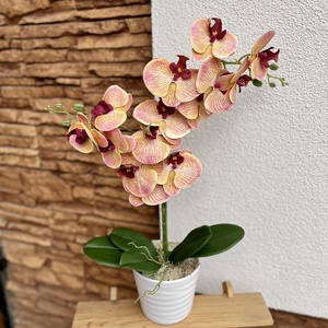 Real touch orchidea kerámia kaspóba-narancssárga - Meska.hu