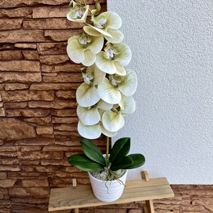 Real touch orchidea kerámia kaspóban-halvány lila - Meska.hu