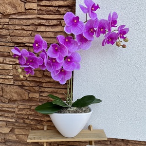 Prémium real touch orchidea kerámia csónak kaspóba-magenta - otthon & életmód - dekoráció - virágdísz és tartó - csokor & virágdísz - Meska.hu