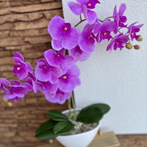 Prémium real touch orchidea kerámia csónak kaspóba-magenta - otthon & életmód - dekoráció - virágdísz és tartó - csokor & virágdísz - Meska.hu