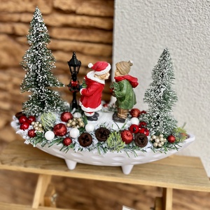 Adventi asztaldísz műanyag csónak alapra-téli történet - Meska.hu