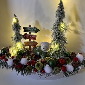 Adventi asztaldísz műanyag csónak alapra-jegesmaci - karácsony - adventi díszek - adventi asztaldísz - Meska.hu