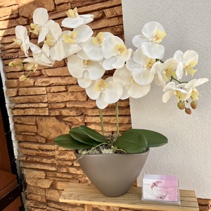 Prémium real touch orchidea kerámia csónak kaspóba-fehér - otthon & életmód - dekoráció - virágdísz és tartó - csokor & virágdísz - Meska.hu