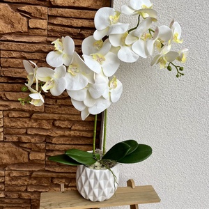 Real touch orchidea kerámia kaspóba-fehér2 ágas - Meska.hu
