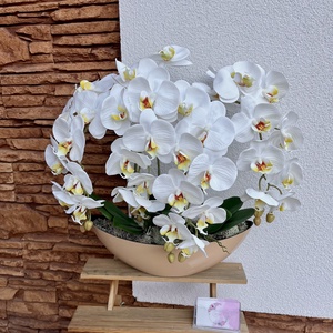 XXL Real touch orchidea műanyag  csónak kaspóba-fehér - Meska.hu