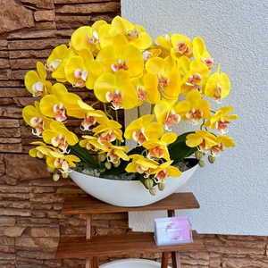 XXL Real touch orchidea műanyag  csónak kaspóba-sárga, Otthon & Életmód, Dekoráció, Virágdísz és tartó, Csokor & Virágdísz, , MESKA