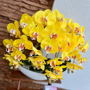 XXL Real touch orchidea műanyag  csónak kaspóba-sárga - otthon & életmód - dekoráció - virágdísz és tartó - csokor & virágdísz - Meska.hu