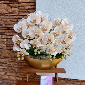 XXL Real touch orchidea műanyag  csónak kaspóba-bézs, Otthon & Életmód, Dekoráció, Virágdísz és tartó, Csokor & Virágdísz, , MESKA
