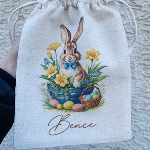 Húsvéti névre szóló tojásgyűjtő , Játék & Sport, Ovis felszerelés, Ovis zsák, Fotó, grafika, rajz, illusztráció, MESKA