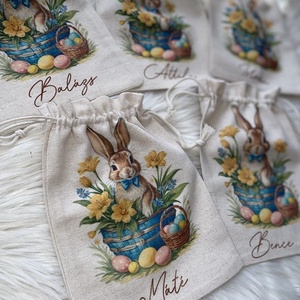 Húsvéti névre szóló tojásgyűjtő  - játék & sport - ovis felszerelés - ovis zsák - Meska.hu