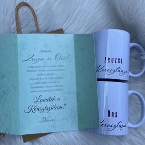 Keresztszülő felkérő ajándék - otthon & életmód - konyhafelszerelés, tálalás - tálalás - bögre & csésze - Meska.hu